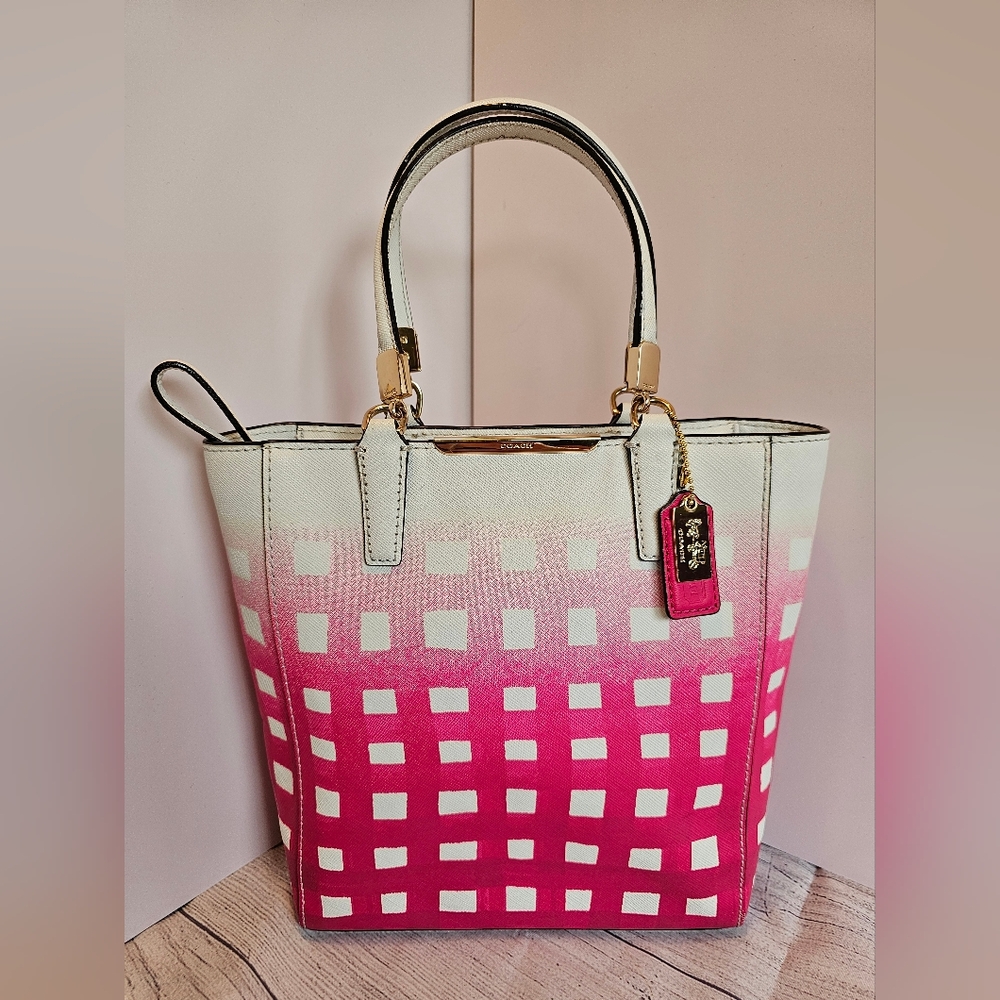 Coach Madison Gingham East West Tote w/  Wristlet (NWT) Set - Picture 3 of 16